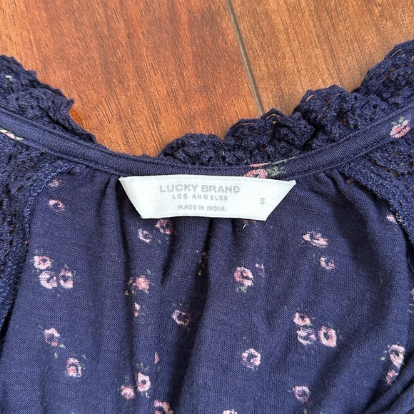 Lucky Brand Women’s Long Sleeve Floral and Lace Peasant Style Blouse Small - Picture 3 of 6
